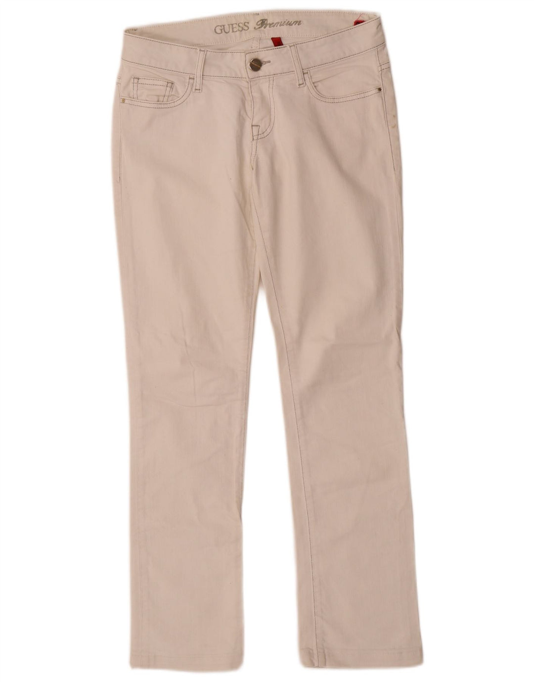 Guess Damskie jeansy ze stretchem W27 L28 Białe bawełniane