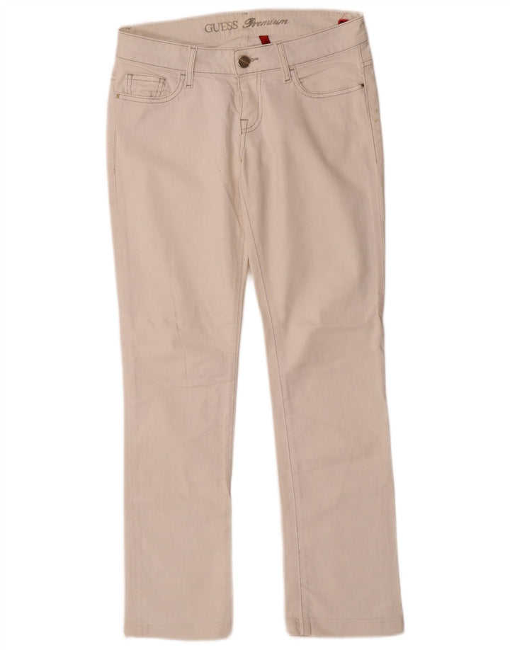 Guess Damskie jeansy ze stretchem W27 L28 Białe bawełniane