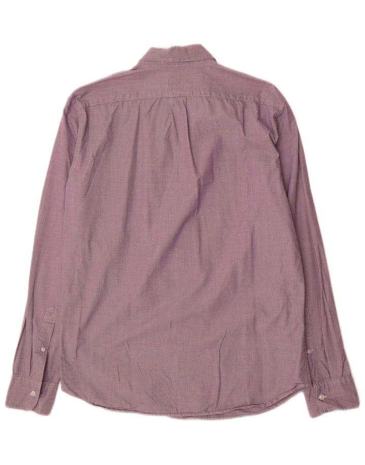 J. CREW Męska wąska koszula, średnio fioletowa, bawełniana