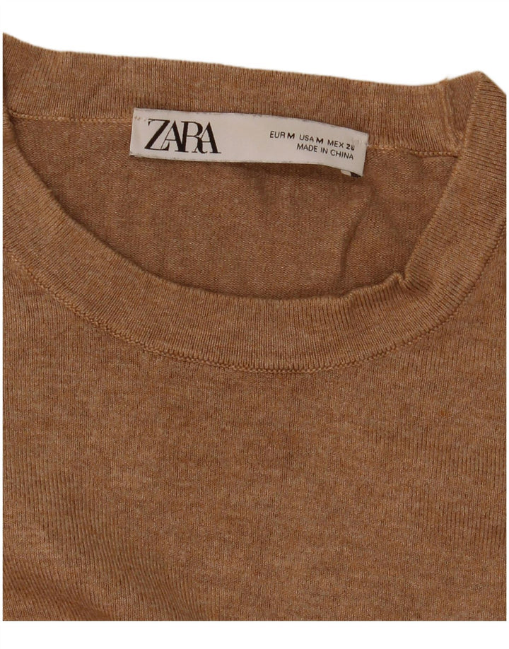 Sweter damski Zara z okrągłym dekoltem UK 12, średni beż