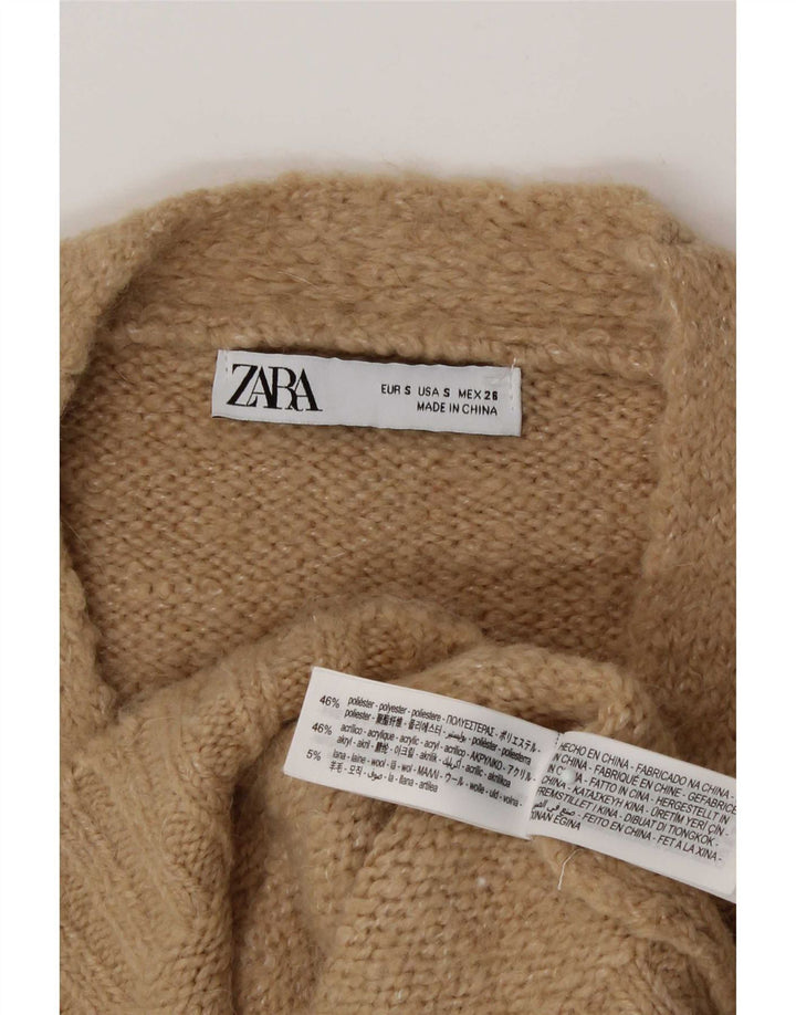Sweter damski Zara Crop Cardigan UK 10 Small Beżowy poliester