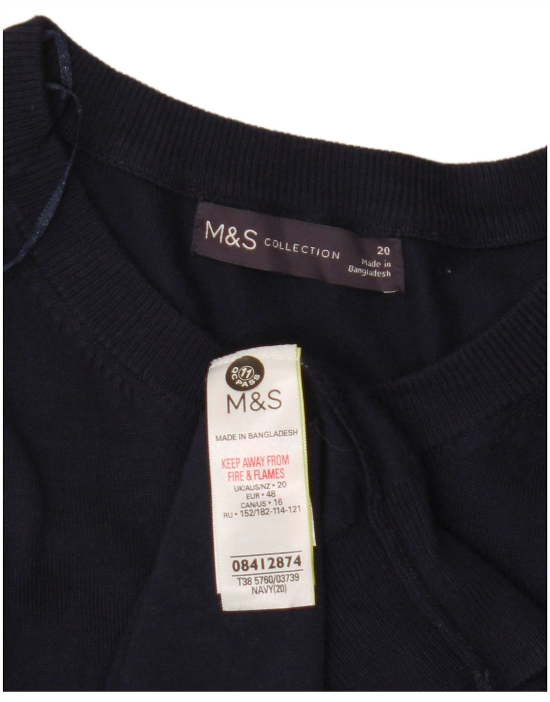 MARKS & SPENCER Krótki sweter damski UK 20 2XL Granatowy Wiskoza