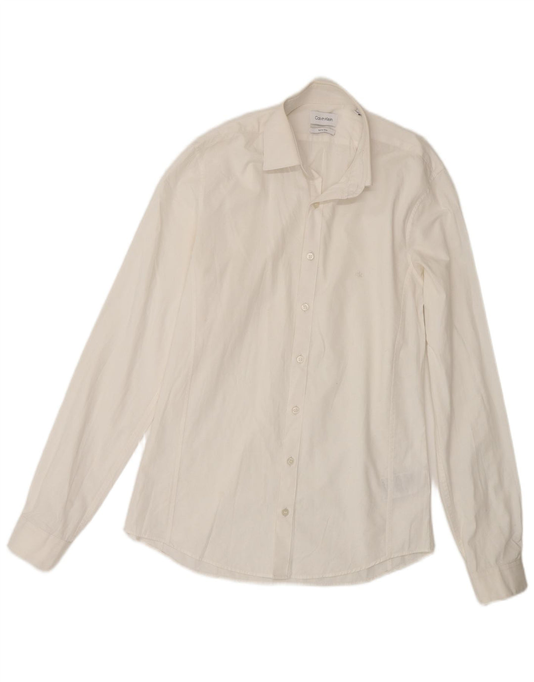 Koszula męska Calvin Klein Slim Fit, rozmiar 38 15, średnia biała bawełna