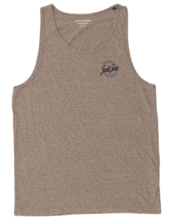 T-shirt męski Jack & Jones, duży, szary, nakrapiany poliester