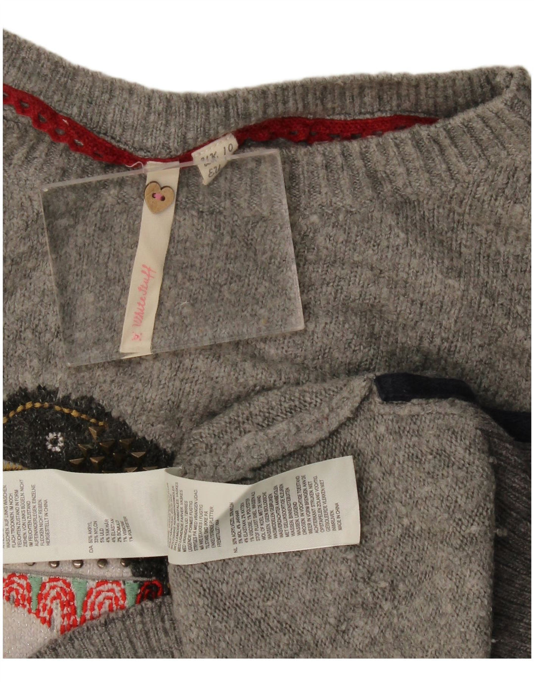Damski sweter z dekoltem w łódkę White Stuff UK 10, mały, szary Nowość