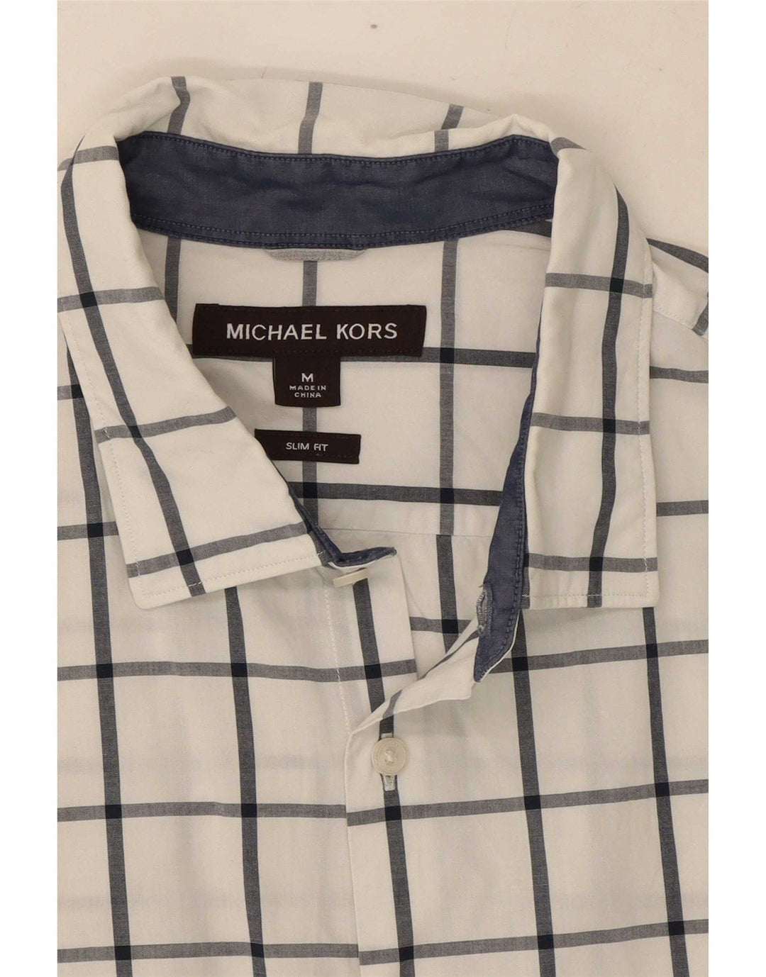 Męska koszula Michael Kors Slim Fit w średnią białą kratkę