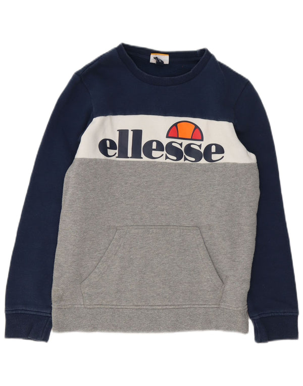 Bluza chłopięca Ellesse z grafiką, 12-13 lat, niebieska, bawełniana z blokami kolorów