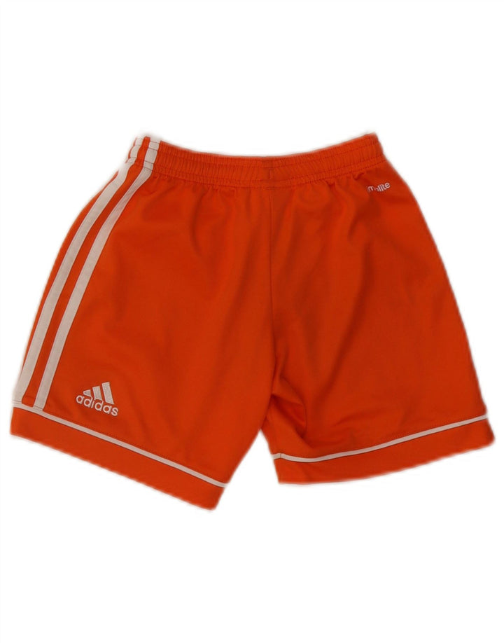 ADIDAS Boys Climalite Sport Shorts 7-8 Years  Orange Polyester