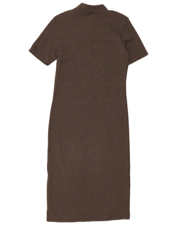 Damska obcisła sukienka z krótkim rękawem Zara UK 14, duży, szary poliester