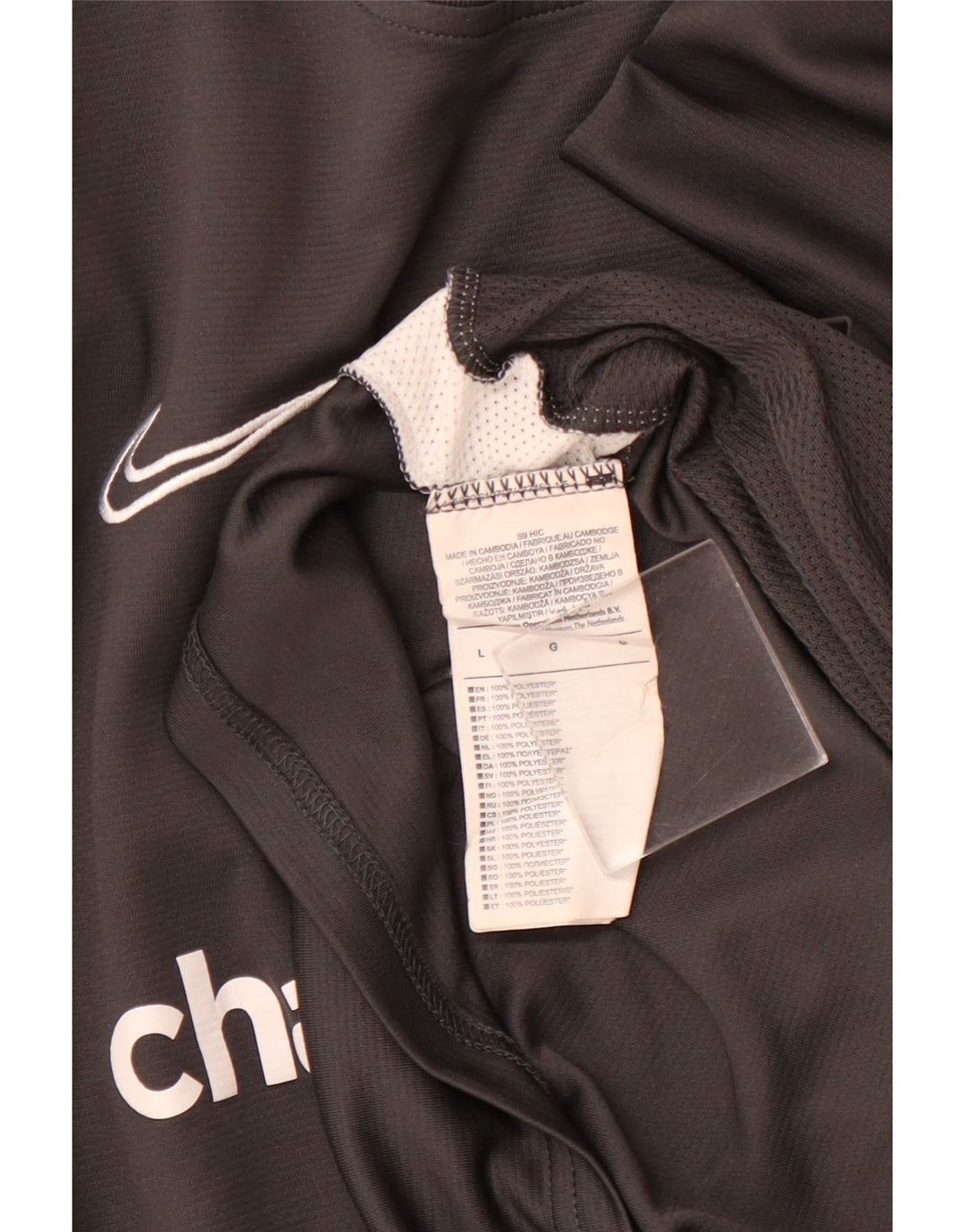 Męski T-shirt z grafiką NIKE, duży, szary, poliestrowy blok kolorów