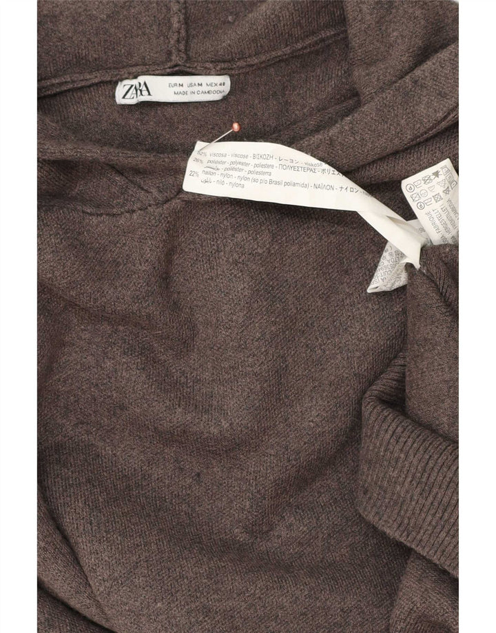Męski sweter z kapturem Zara, średnioszary, wiskozowy