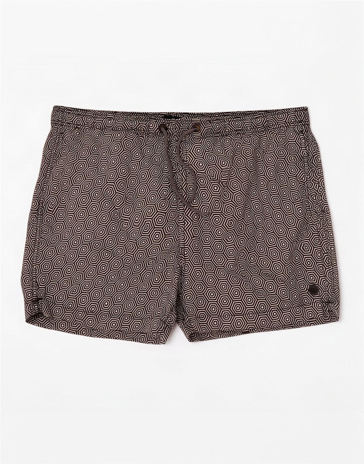 Męskie spodenki kąpielowe Superdry XL, czarny, geometryczny poliester