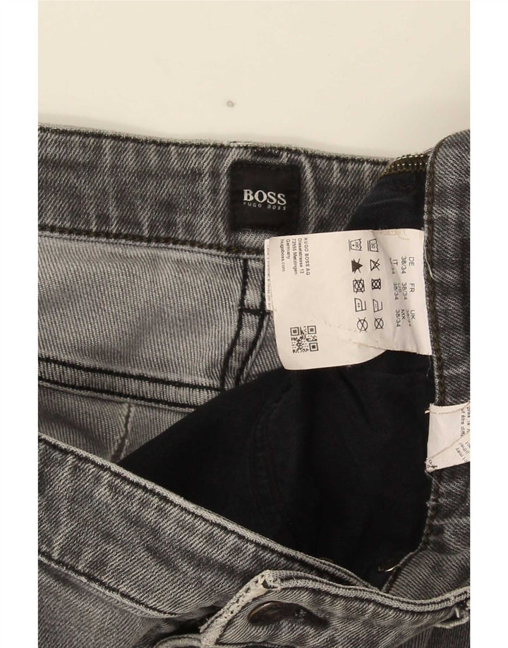 Męskie dżinsy Hugo Boss W38 L34 Szara bawełna