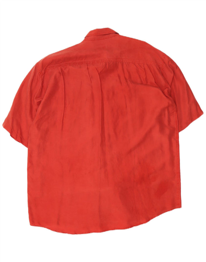 Koszula męska z krótkim rękawem BRUGI, duża, czerwona, jedwabna
