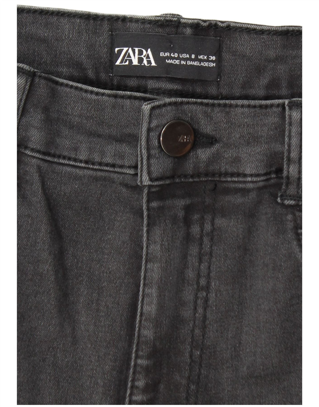 Damskie jeansy rurkowe Zara w trudnej sytuacji EU 40 Medium W30 L28 szare