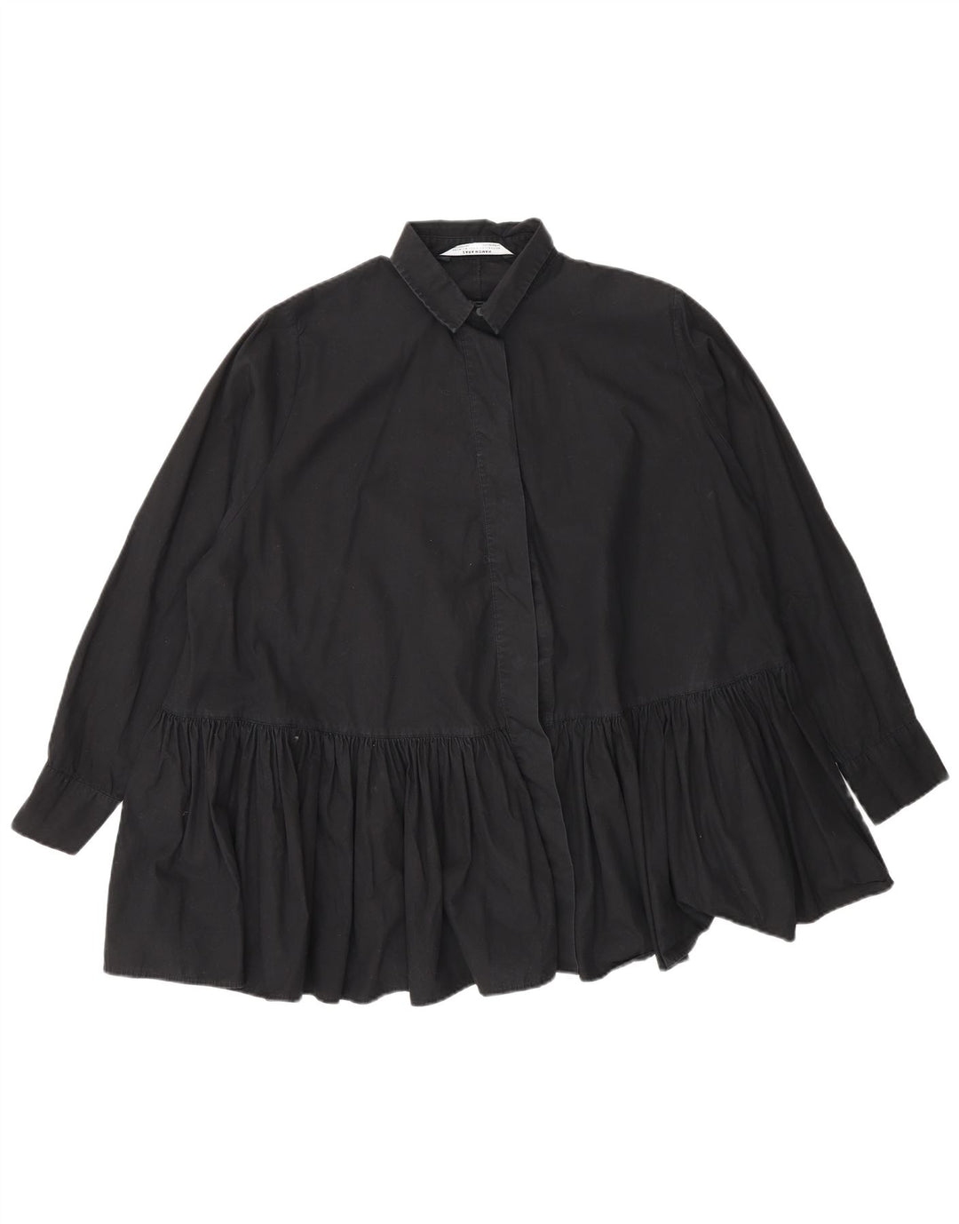 Damska bluzka koszulowa oversize Zara UK 10, mała, czarna, bawełniana