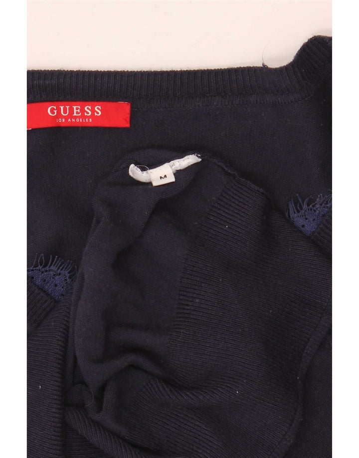 Sweter damski Guess z dekoltem w kształcie litery V, UK 12, średni granatowy