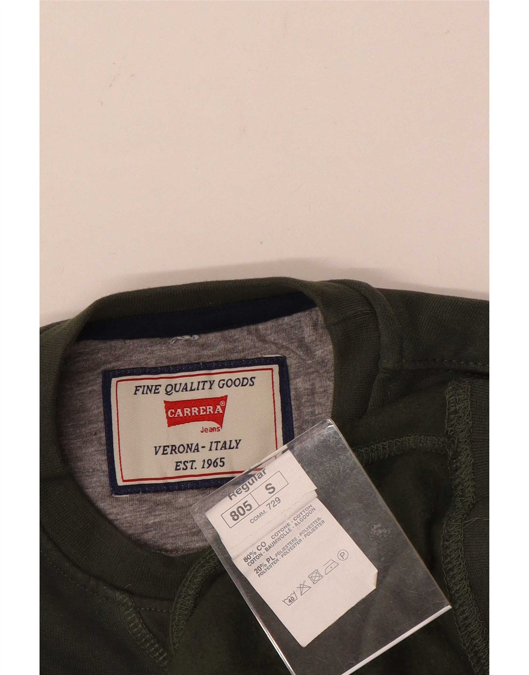 Męska bluza z grafiką Carrera, mała, bawełniana khaki