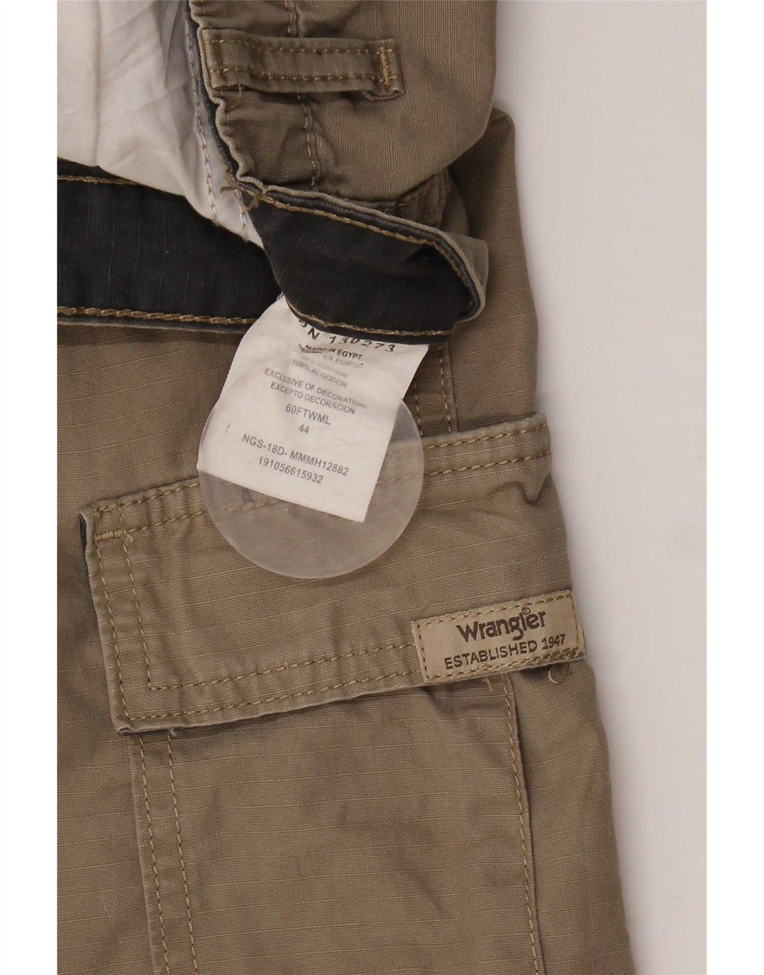 Męskie spodenki cargo Wrangler W44 2XL, brązowa bawełna