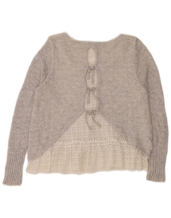 Damski sweter MINT VELVET z dekoltem w łódkę UK 16, duży, szary, akrylowy