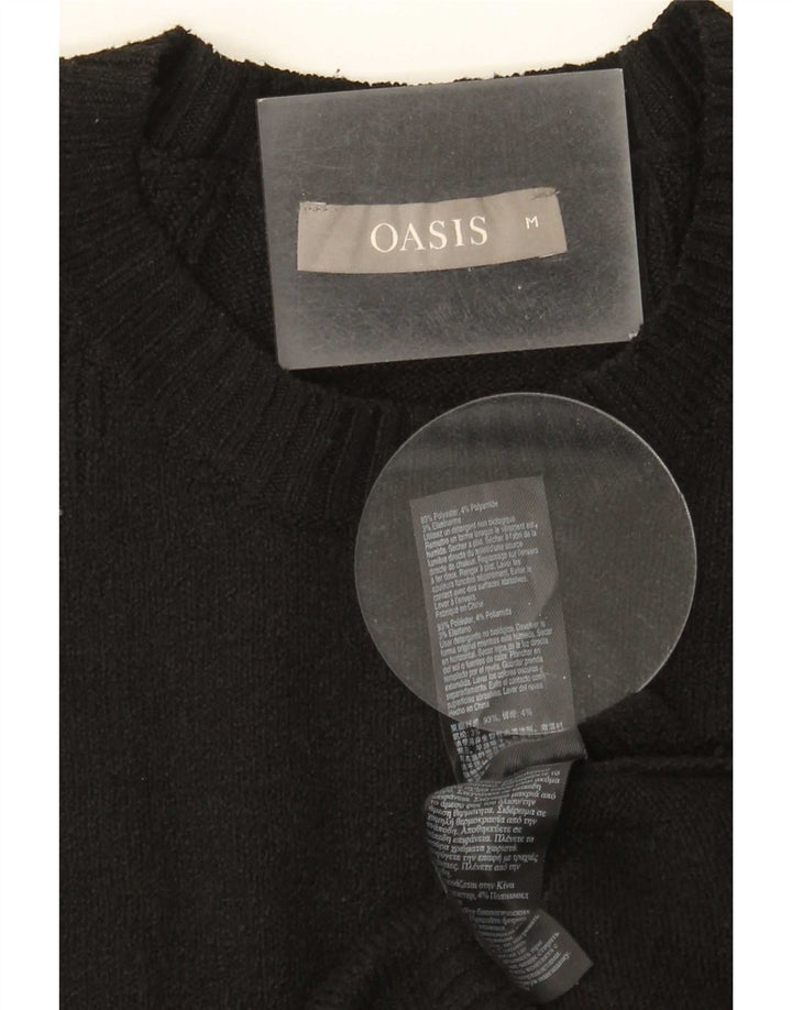 Damski sweter z okrągłym dekoltem Oasis UK 12, średni czarny poliester
