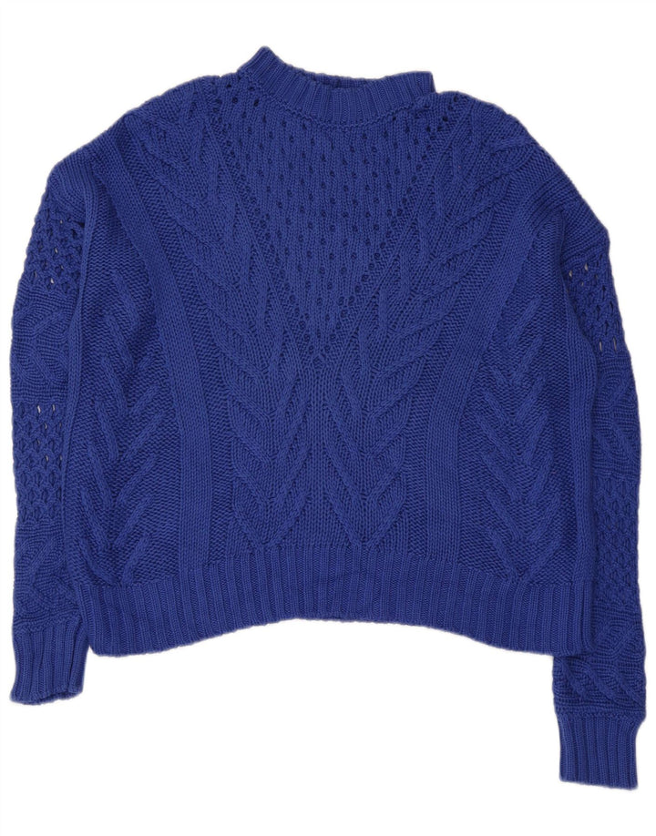 Damski sweter oversize z golfem GUESS UK 10, mały, granatowy