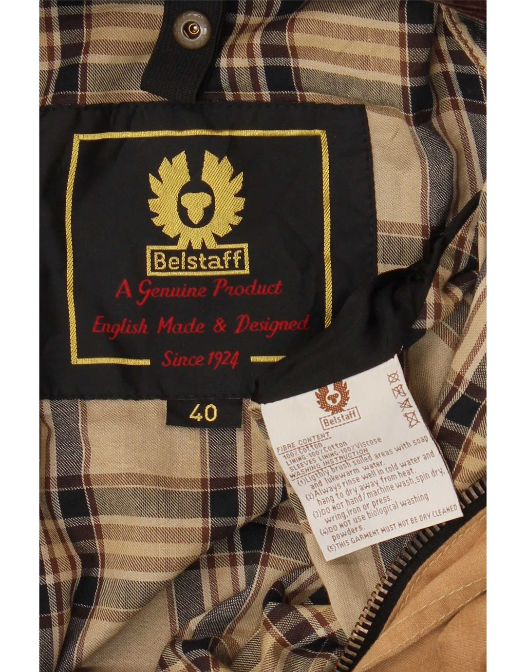 Męska kurtka z woskowanej bawełny Belstaff UK 40, duża brązowa