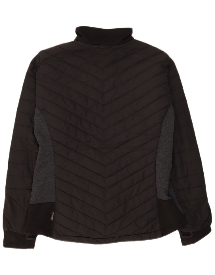 Damska ocieplana kurtka Jack Wolfskin UK 16, duża, czarna, poliestrowa w bloki kolorów