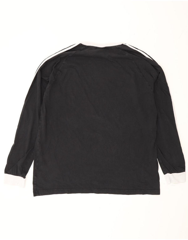 Adidas Męska koszulka z długim rękawem XL, czarna, z blokami kolorów, bawełniana