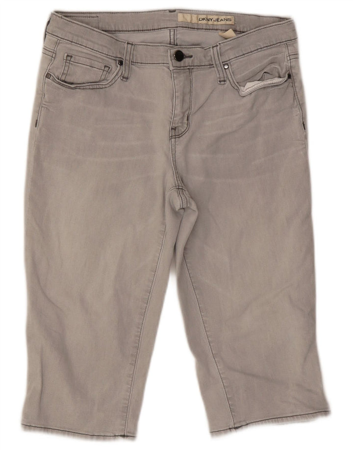 Damskie spodenki jeansowe DKNY US 10 Large W27 Szara bawełna