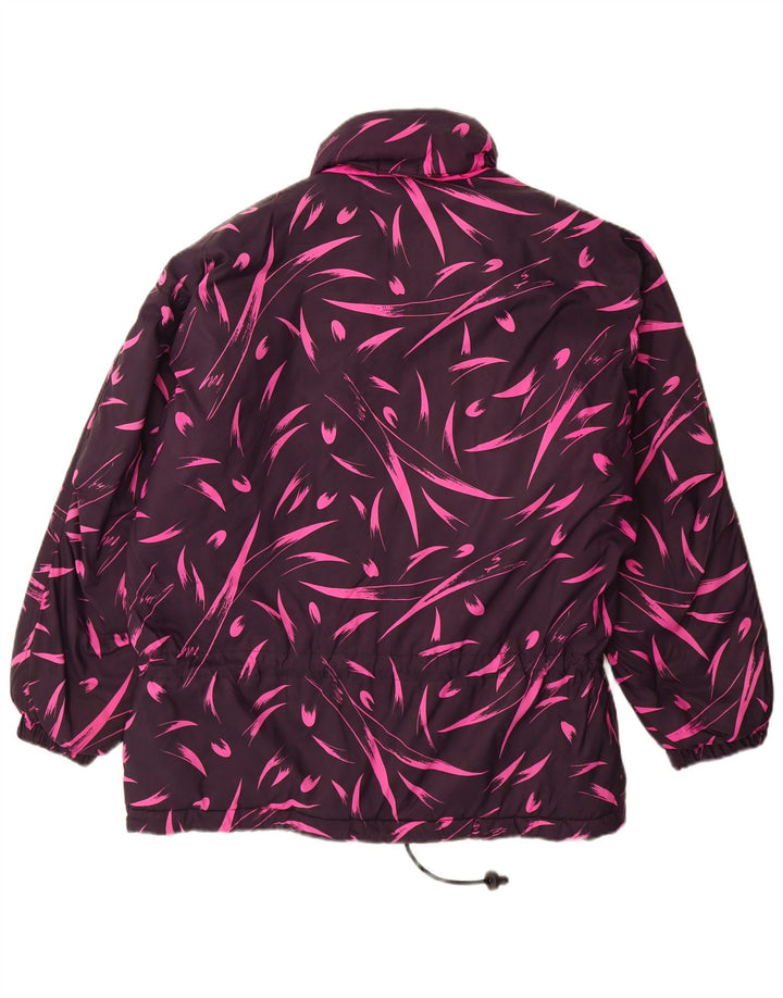 Damski płaszcz wiatrówka oversize Diadora UK 14 w kolorze średniofioletowym w kwiaty