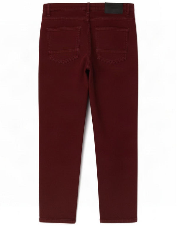 Męskie dżinsy Zara EU 38 Small W30 L23 Burgundowa bawełna z blokami kolorów