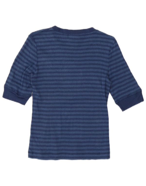 Ralph Lauren Womens Petite T-Shirt Top UK 12 Medium Blue Striped Cotton