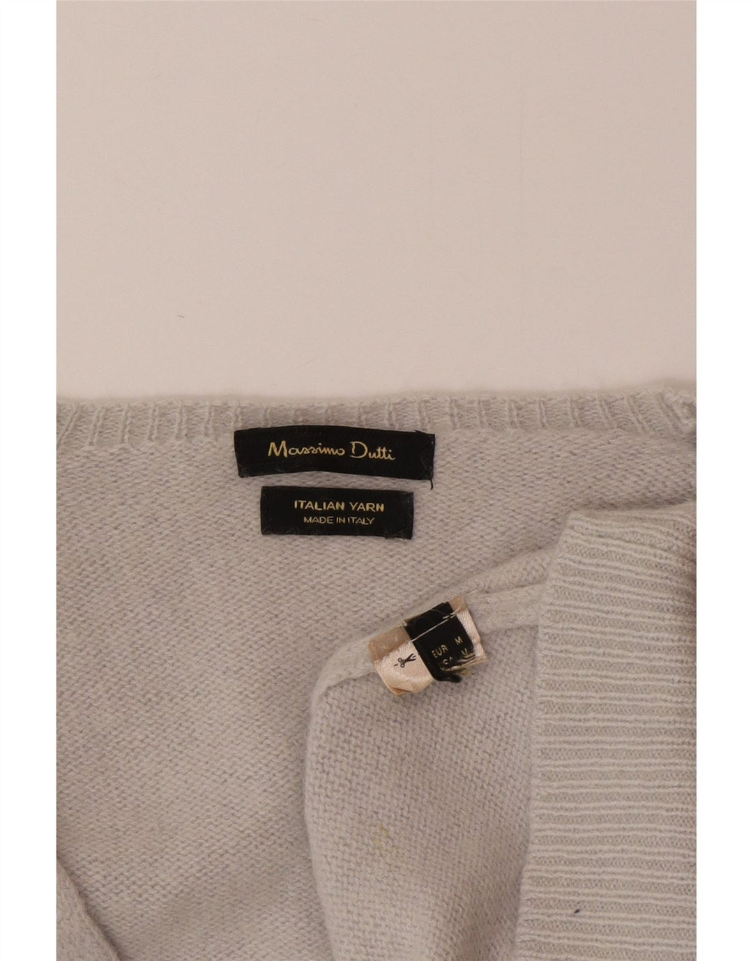 Sweter damski Massimo Dutti z dekoltem w kształcie litery V, UK 12, średni szary