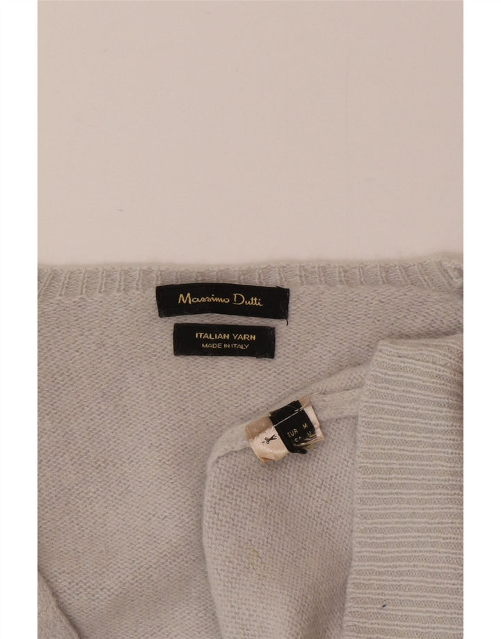 Sweter damski Massimo Dutti z dekoltem w kształcie litery V, UK 12, średni szary