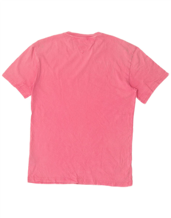 Męski T-shirt z grafiką Tommy Hilfiger, średni róż