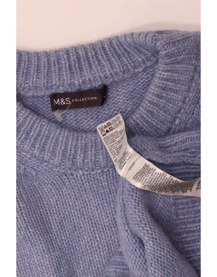 Marks & Spencer Damski sweter oversize z okrągłym dekoltem, UK 14, średni niebieski