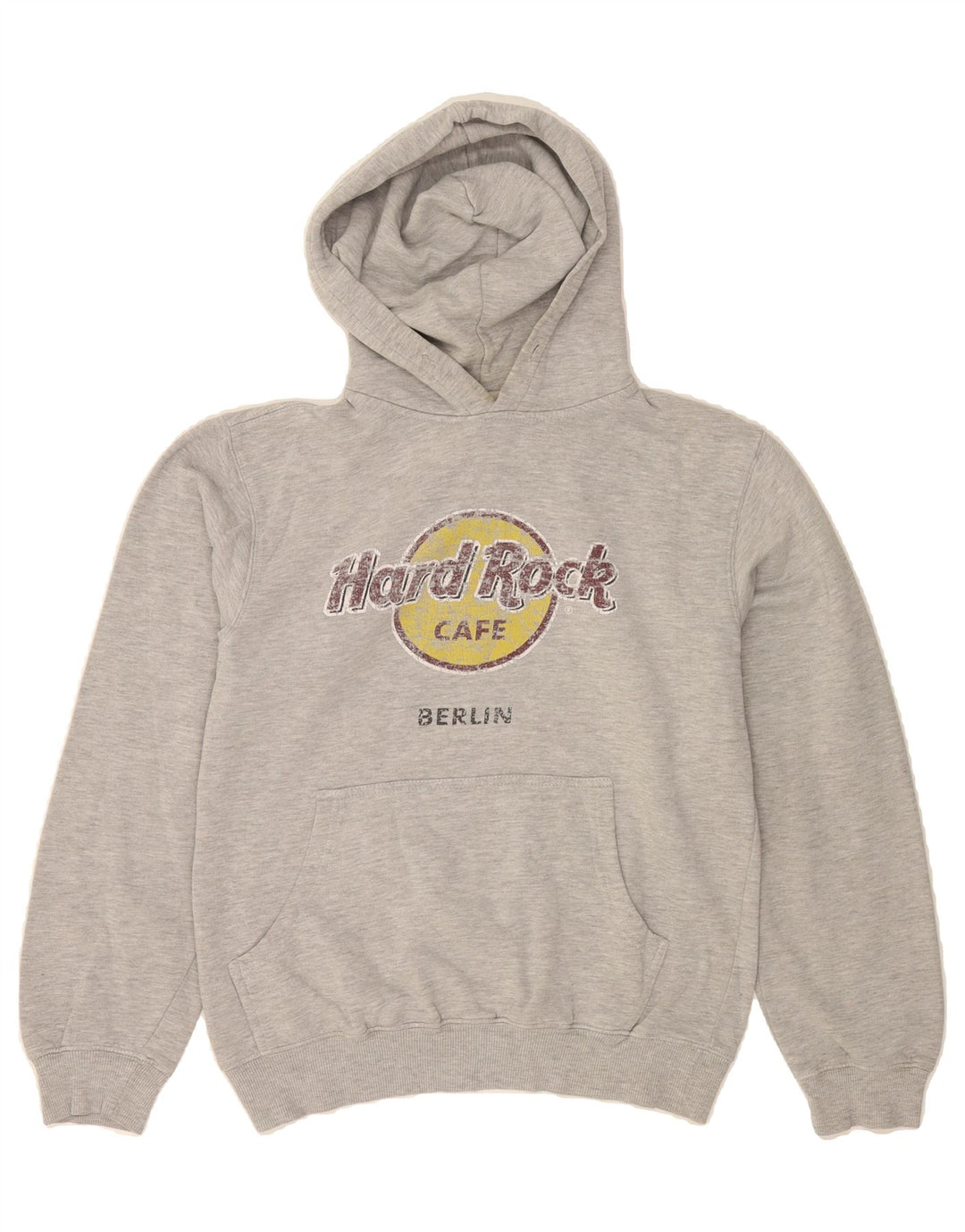 HARD ROCK CAFE Mens Berlin Graphic Hoodie Jumper Medium Grey Cotton Vintage Hard Rock Cafe and Second-Hand Hard Rock Cafe from Messina Hembry 