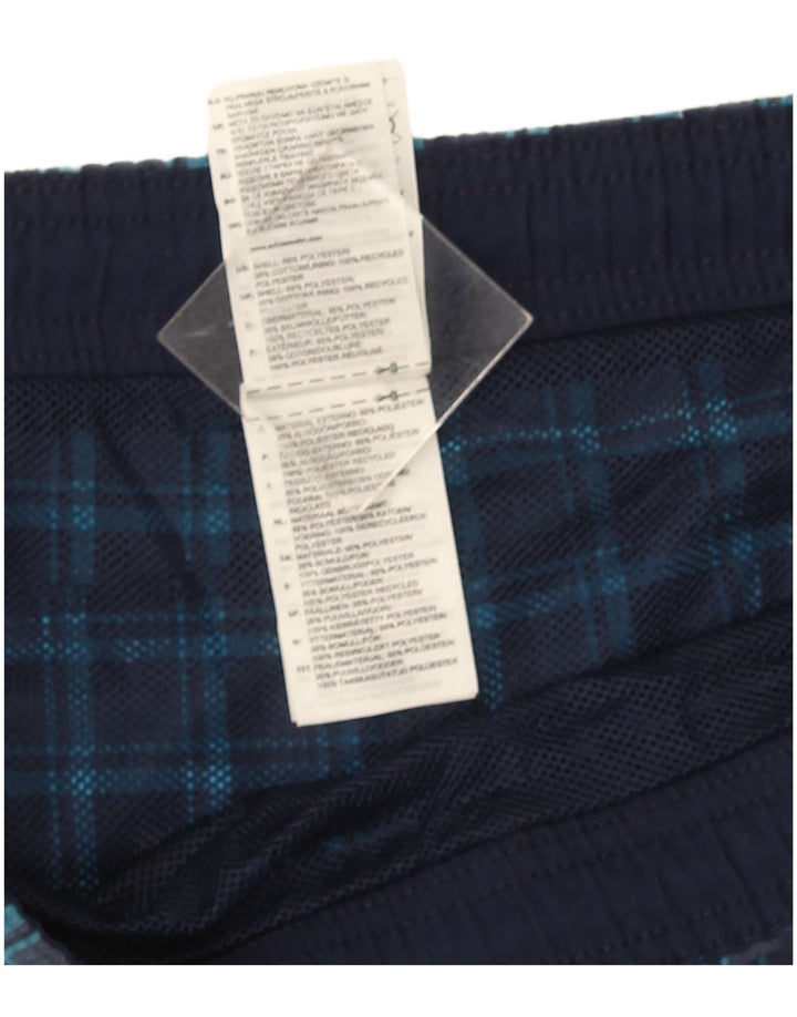 Męskie spodenki kąpielowe Adidas, małe, granatowe, poliestrowe w kratkę