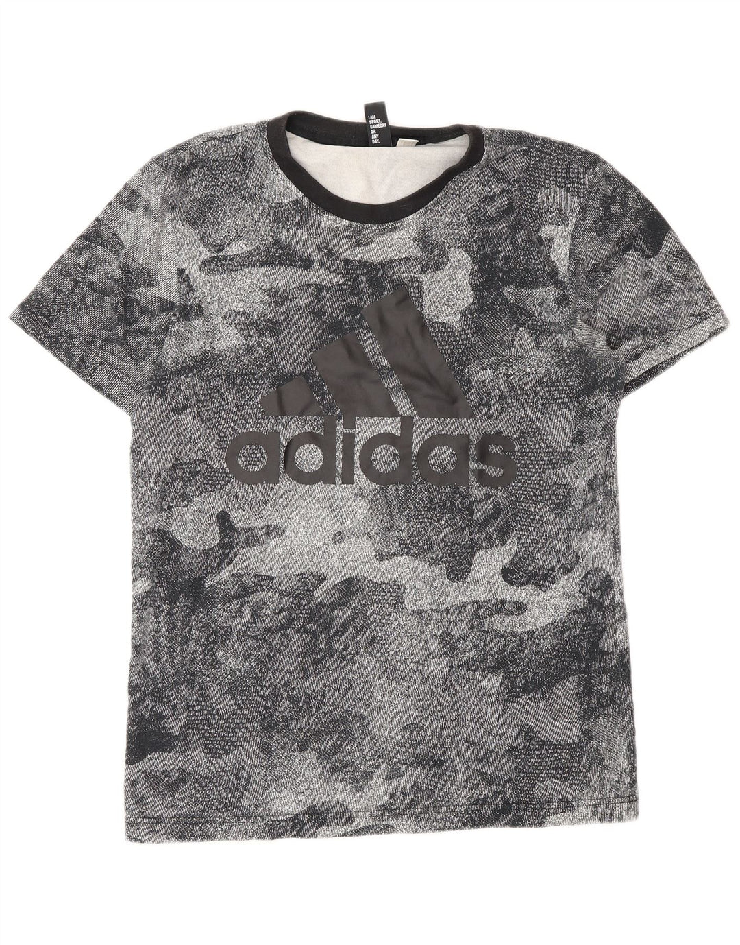 Męska koszulka graficzna Adidas Top w średnim szarym kamuflażu