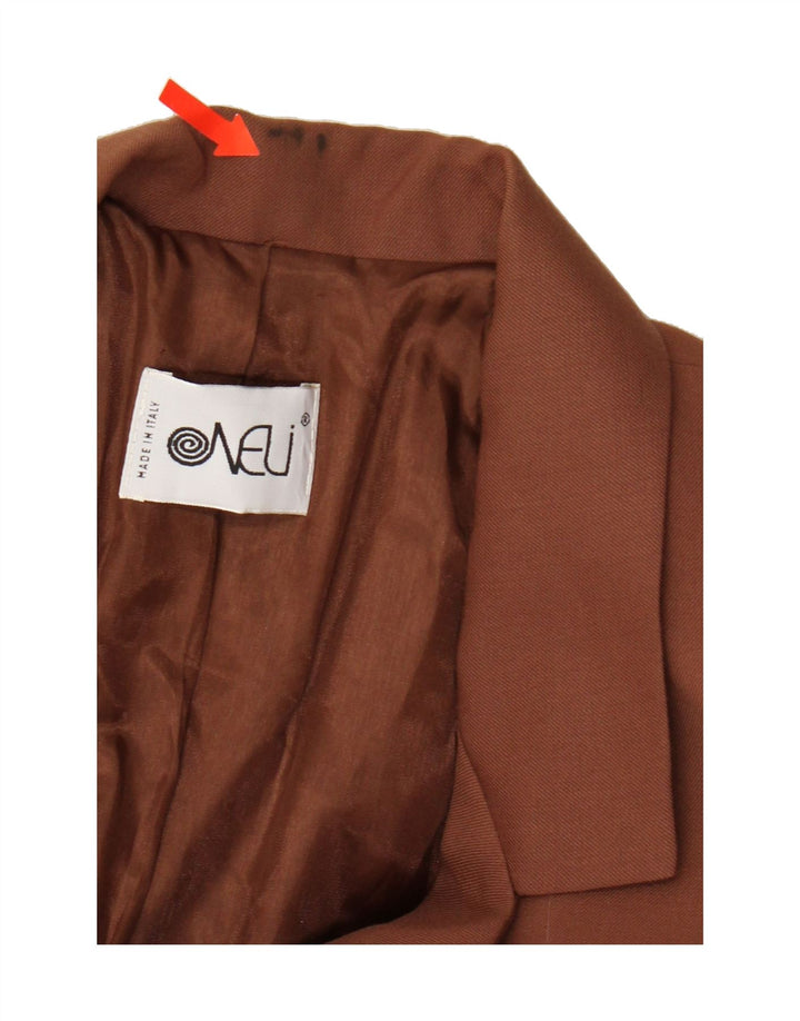 VINTAGE Womens 4 Button Blazer Jacket IT 44 Medium Brown Wool Vintage Vintage and Second-Hand Vintage from Messina Hembry 