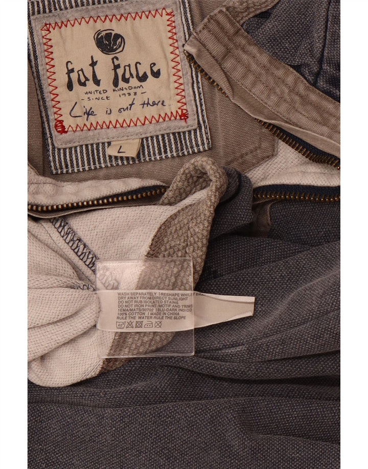 Męska bluza z zamkiem błyskawicznym Fat Face, duża, szara bawełna