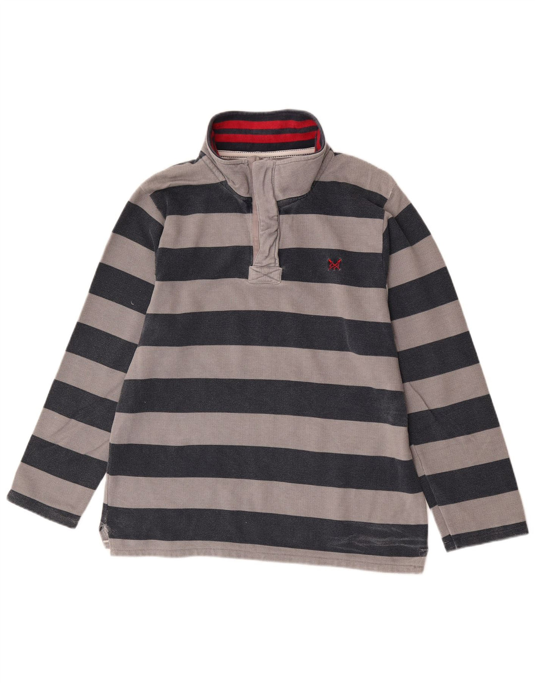 Crew Clothing Męska bluza z zamkiem błyskawicznym i średnim szarym paskiem
