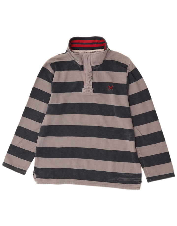 Crew Clothing Męska bluza z zamkiem błyskawicznym i średnim szarym paskiem