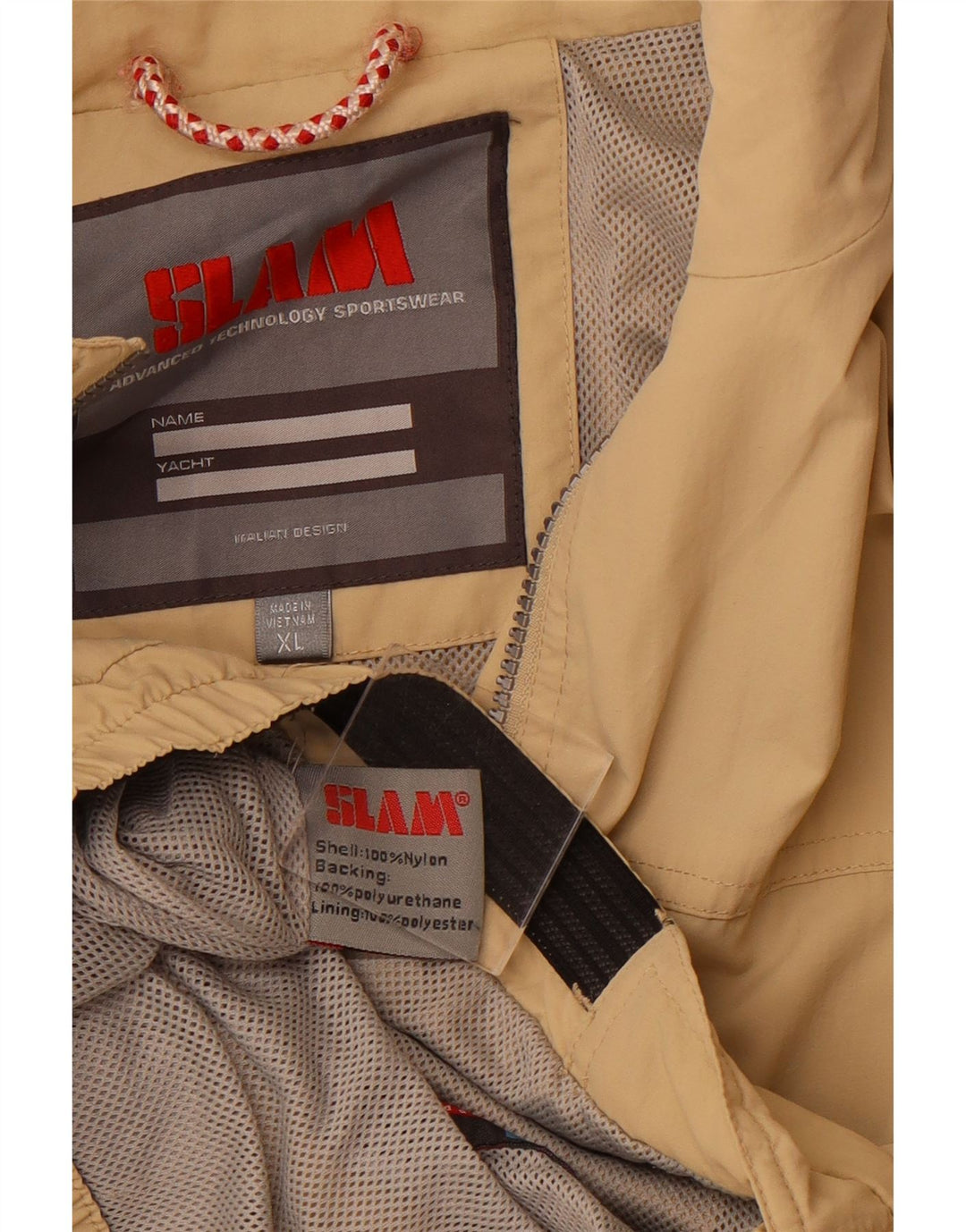 Męska kurtka przeciwdeszczowa SLAM UK 42 XL Beżowy nylon