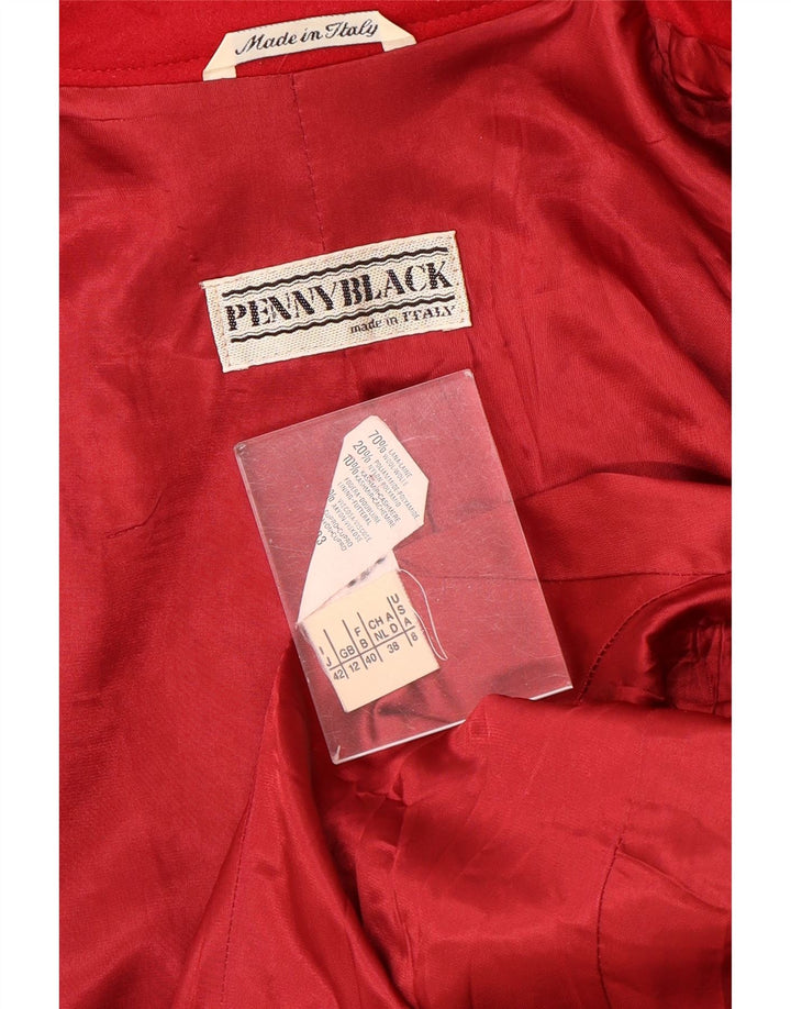Czarna damska marynarka zapinana na 3 guziki Penny UK 12 Średnia czerwona wełna
