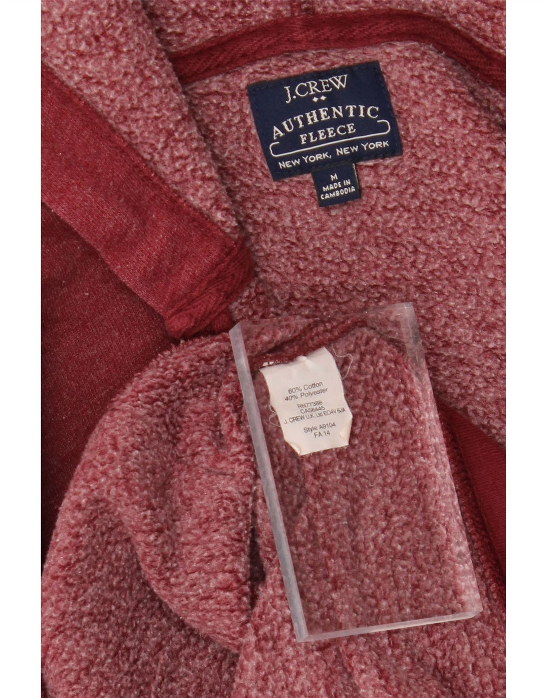 J. CREW Womens Zip Hoodie Sweater UK 14 Medium Red Cotton Vintage J. Crew and Second-Hand J. Crew from Messina Hembry 