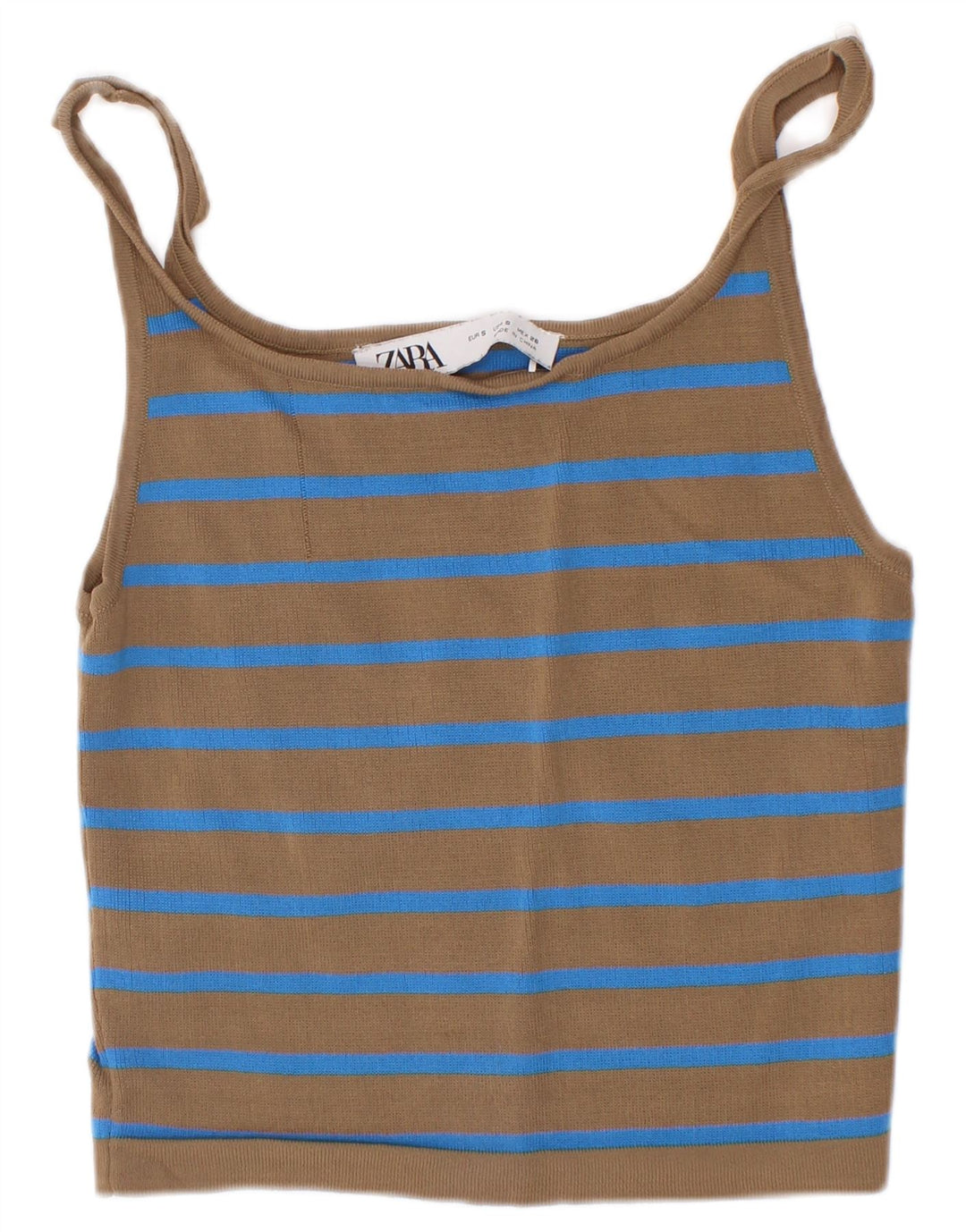 Damski top na ramiączkach Zara UK 8 Small Brown Striped Viscose