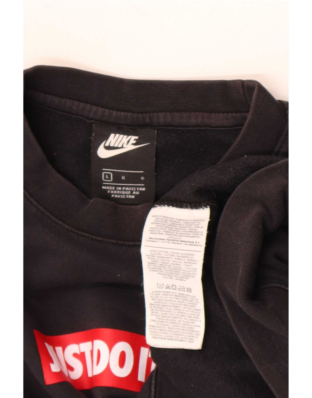Męski sweter z grafiką Nike, duży, czarny, bawełniany