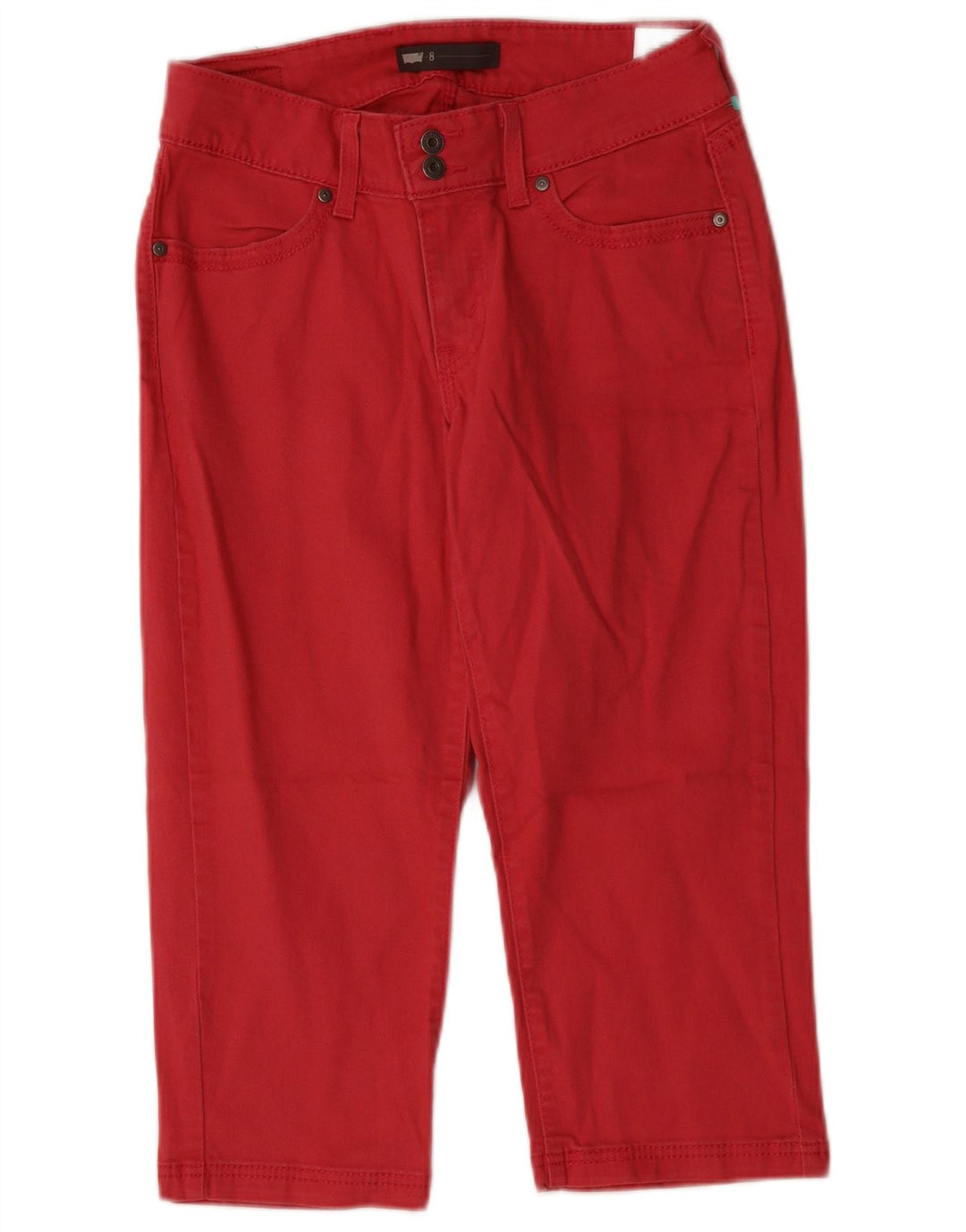 Damskie jeansy Capri LEVI'S US 8 Medium W28 L19 Różowa bawełna